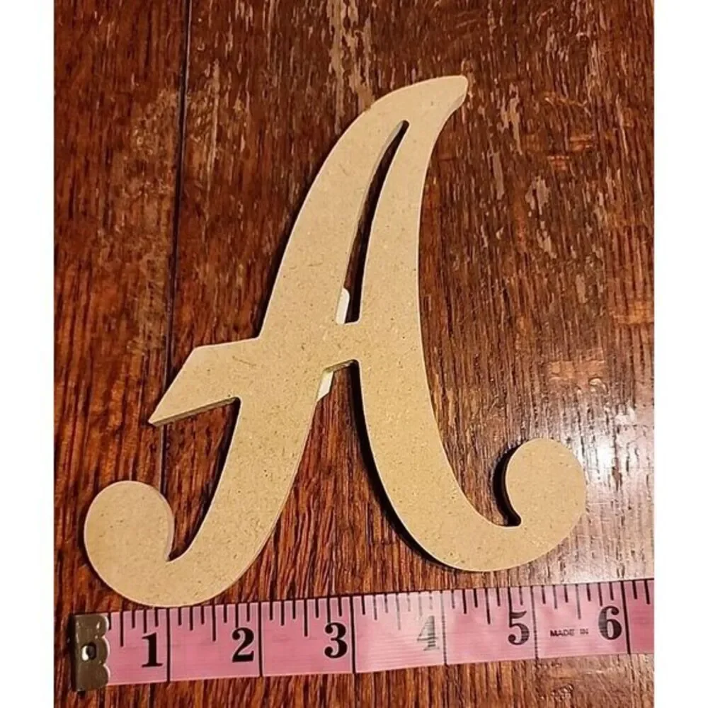 White Wood Letters 6 Inch, Wood Letters for‎ DIY, Party Projects (A)